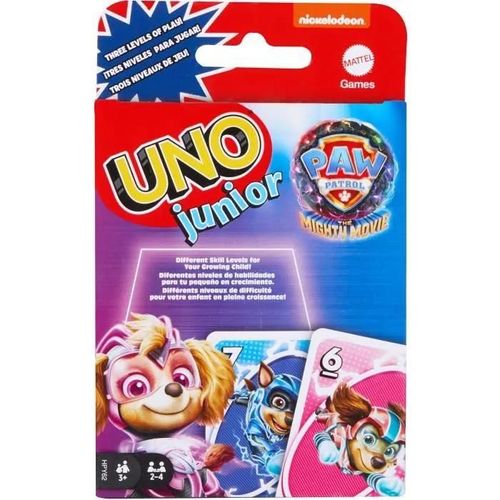Mattel Games - Uno Junior La Pat' Patrouille Le Film - Jeu De Cartes Famille - 3 Ans Et +