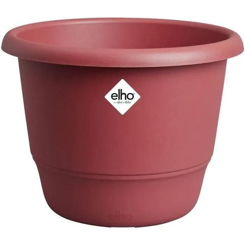 Pot De Fleurs - Elho - Amiga Rond 30 - Rouge - L 30 X B 29.5 X H 22 Cm - Extérieur - 100% Recyclé