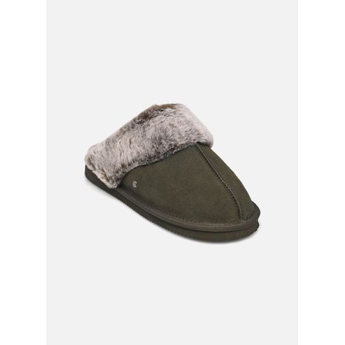 Chaussons Isotoner Mule Eva Cuir Et Fourrure W Pour