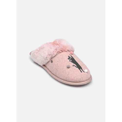 Chaussons Isotoner Mule Plate Feutrine Chat Fantasie Pour