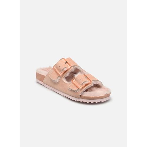 Chaussons Colors Of California Suede Furry Bio 2 Buckles Pour Femme