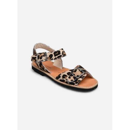 Sandales Et Nu Pieds Minorquines Avarca Boucle Cuir Léopard Pour Femme