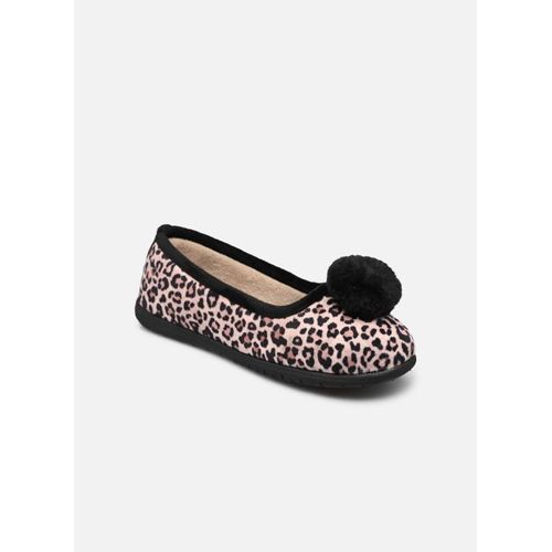 Chaussons Isotoner Ballerine Ergonomique Everywear Suédine Pompon Fausse Fourrure Pour