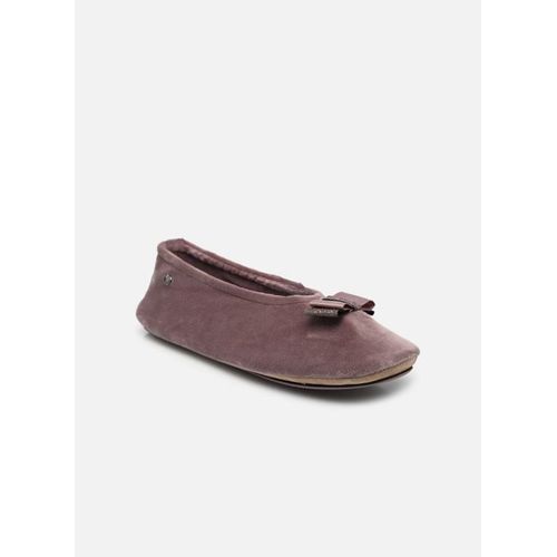 Chaussons Isotoner Ballerine Microvelours Noeud Grosgrain Pour