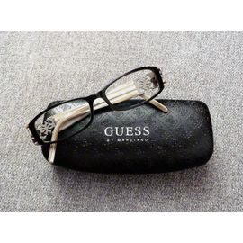 Monture/ Lunette De Vue Rectangle En Plastique Noir- Guess
