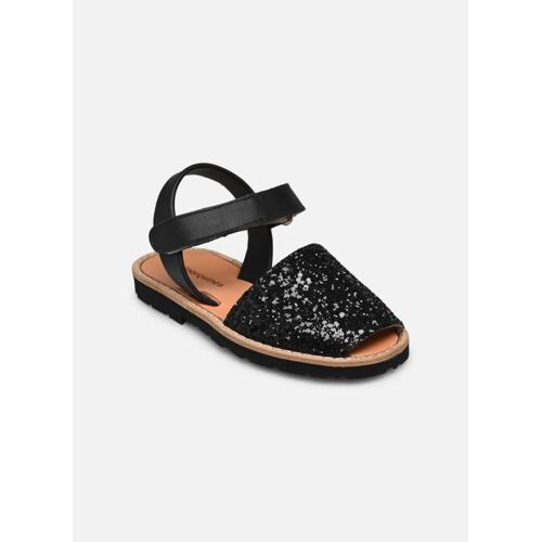 Sandales Et Nu Pieds Minorquines Avarca Velcro Paillettes Pour Enfant