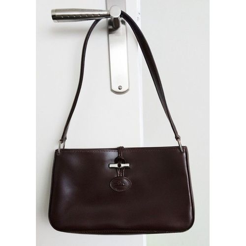 Sac A Main Marron Porte Bras Ou Epaule. Cuir. Longchamp. 28 x 16 x 8 cm.