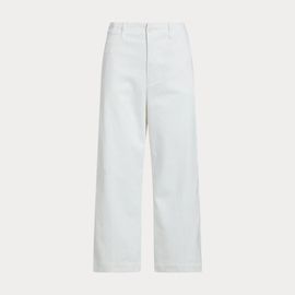 Pantalon 7/8 En Sergé À Jambe Large
