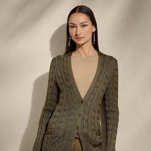 Pull Cardigan Torsadé En Soie