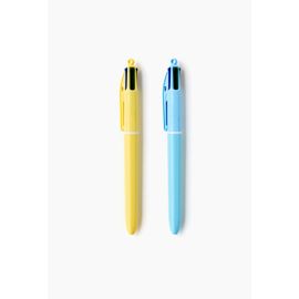 Lot De 2 - Stylo Bille 4 Couleurs - Pastel