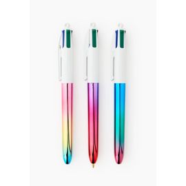 Lot De 3 Stylos-Billes 4 Couleurs Édition Gradient, Pointe Moyenne