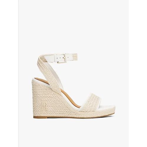 Sandales Compensées En Lin Monogramme Th