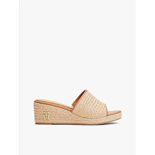 Sandales Compensées En Lin Monogramme Th