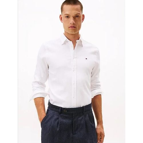 Chemise Ajustée En Dobby Teint