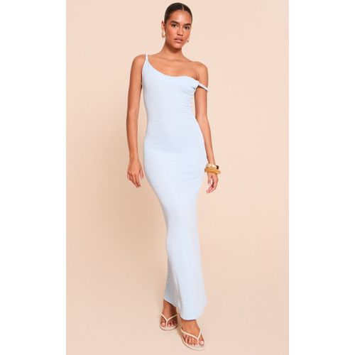 Robe Longue Texturée Bleu Clair À Bretelles Torsadées, Bleu Ciel