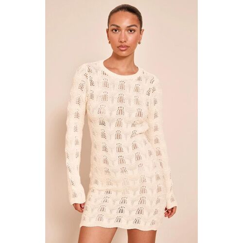 Mini Robe Gris Pierre À Dos Nu Et Manches Longues, Gris Pierre