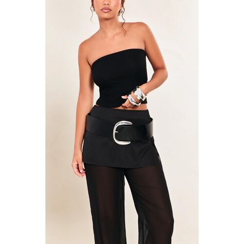 Top Bustier Côtelé Doux Noir, Noir