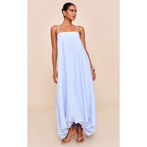 Robe Longue Fluide Bleu Clair À Bretelles Fines, Bleu Clair