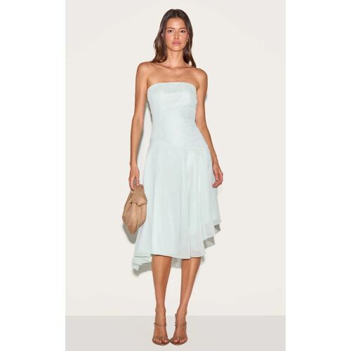 Robe Bustier Mi-Longue Sauge À Ourlet Asymétrique, Sauge