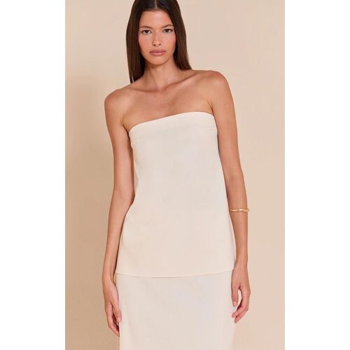 Top Bustier Tissé Crème, Crème