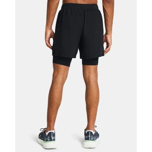 Short 2-En-1 13 Cm Under Armour Launch Pour Homme Noir / Noir / Réfléchissant S