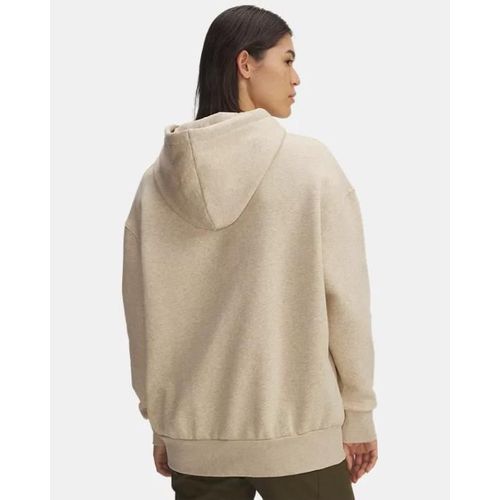 Sweat À Capuche Oversize Under Armour Icon Fleece Pour Femme City Khaki Light Heather / Blanc Xs