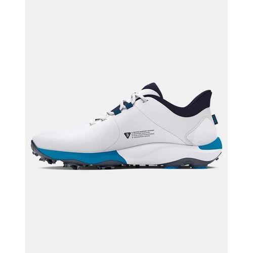 Chaussure De Golf Large Under Armour Drive Pro Pour Homme Blanc / Capri / Midnight Bleu Marine 44.5