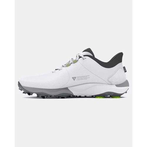Chaussures De Golf Large Under Armour Drive Pro Pour Blanc Blanc Metallique Gun Metal