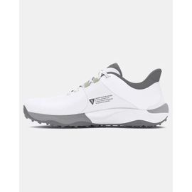 Chaussures De Golf Large Sans Pointes Under Armour Drive Pro Pour Blanc Blanc Metallique Gun Metal