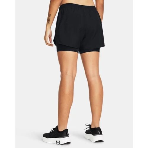 Short 2 En 1 Under Armour Fly By Pour Femme Noir / Noir / Réfléchissant L