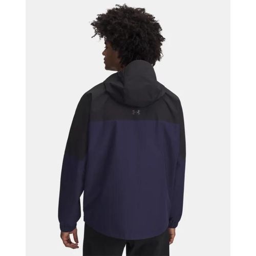 Anorak Under Armour Cloudstrike Pour Homme Noir / Midnight Bleu Marine / Réfléchissant S