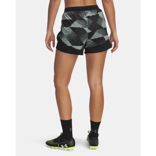 Short Imprimé Under Armour Challenger Pro Pour Femme Silica Vert / Noir / Sonic Jaune Xs