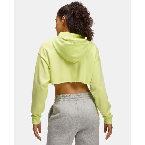 Sweat À Capuche Court Under Armour Icon Terry Pour Femme Sonic Jaune / Blanc L
