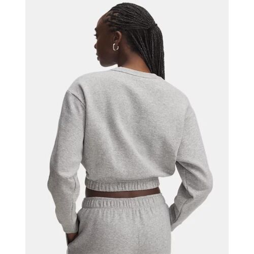 Haut À Col Ras Du Cou Passepoilé Under Armour Rival Fleece Pour Femme Mod Gris Light Heather / Blanc M