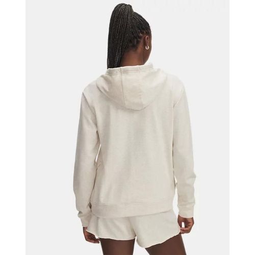 Sweat À Capuche Under Armour Rival Terry Pour Femme Oatmeal Light Heather / Blanc M