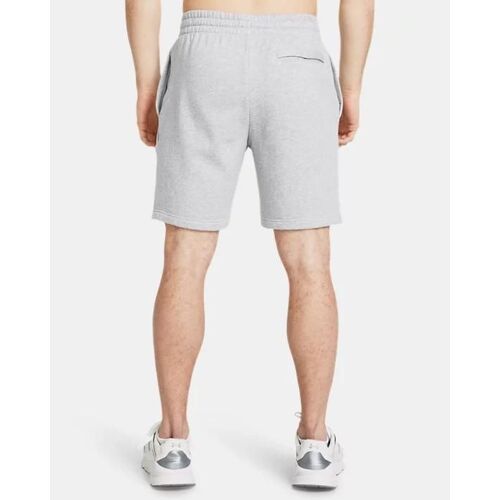 Short 25 Cm Under Armour Rival Fleece Pour Homme Mod Gris Light Heather / Blanc Xxl