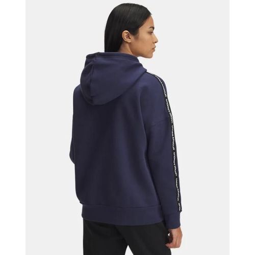 Sweat À Capuche Avec Bandes Under Armour Icon Fleece Pour Femme Washed Bleu Marine / Blanc Xs