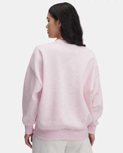 Haut À Col Ras Du Cou Oversize Under Armour Rival Fleece Pour Femme Prime Rose / Blanc S