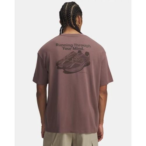 Haut À Manches Courtes Oversize Avec Motif Chaussure De Course Under Armour Heavyweight Pour Homme Sierra Taupe / Kona Marron Xxl
