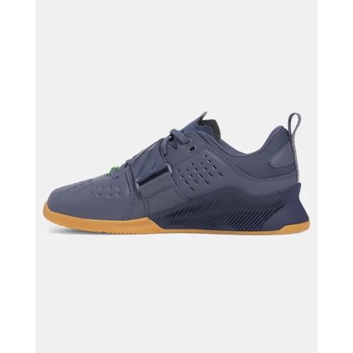Chaussure De Training Under Armour Reign Lifter Unisexe Downpour Gris / Midnight Bleu Marine / Hyper Vert 46