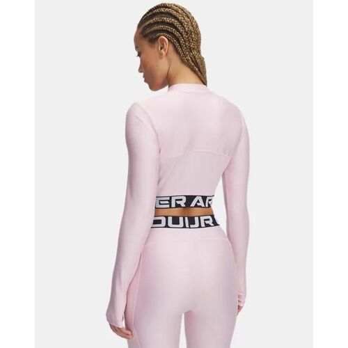 Haut ¿ Zip À Manches Longues Côtelé Heatgear® Pour Femme Prime Rose / Prime Rose / Blanc M