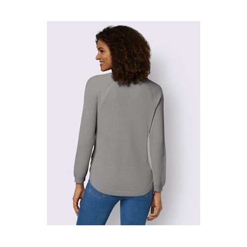 Pull Encolure Ronde 50% Coton - Collection L - Gris Pierre Chiné