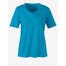 T-Shirt Femme Simple Confortable Col V - - Turquoise