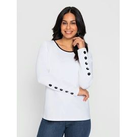 T-Shirt À Manches Longues Qualité Interlock Indéformable - - Blanc