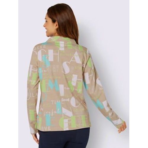 Sweatshirt Pur Coton - - Menthe-Sable Imprimé