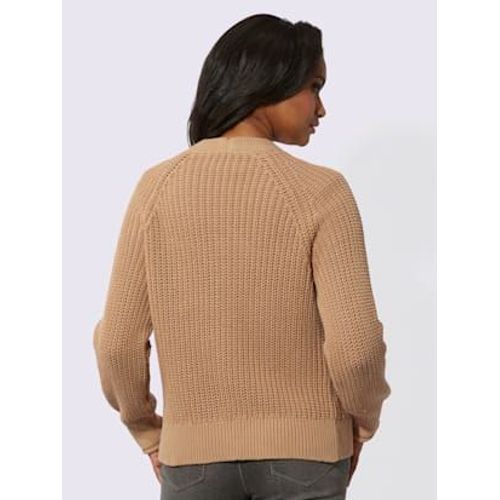 Veste En Tricot Pur Coton - - Couleur Chamois