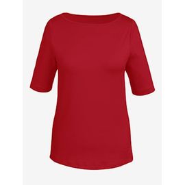 T-Shirt Encolure En U Féminine - - Rouge