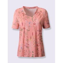 T-Shirt À Manches Courtes Viscose Douce Et Fluide - - Quartz Rose Imprimé