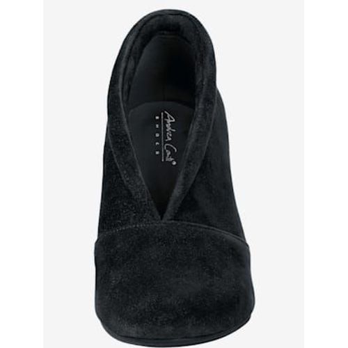 Escarpins Cuir Velours De Chèvre Noir