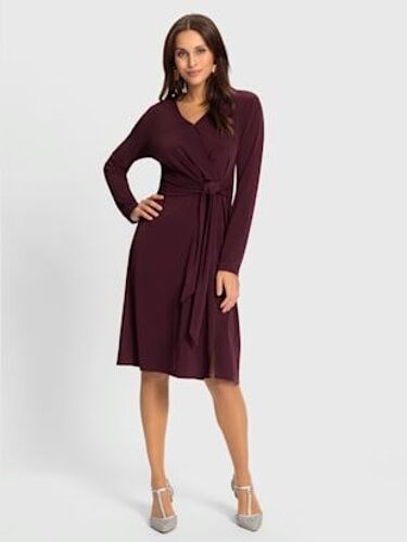 Robe En Jersey Encolure En V Chevauchante - Fair Lady - Lie-De-Vin